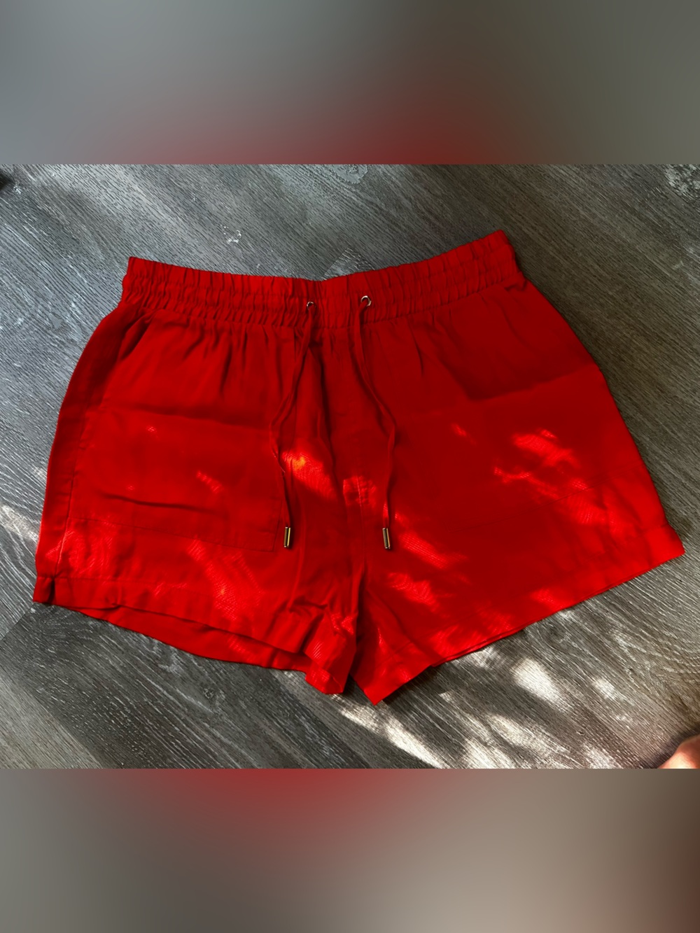 Express Red Elastic Waist Shorts